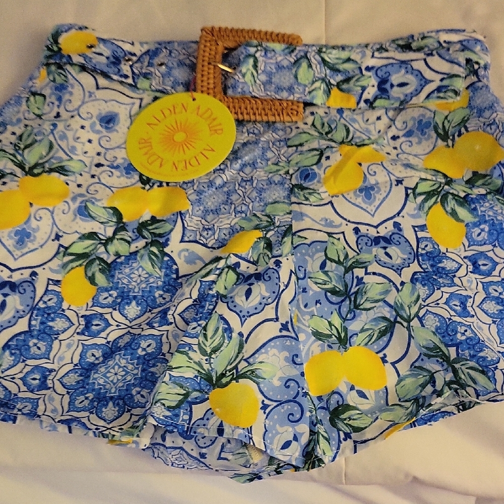 High Waist Lemon Print Shorts